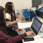 students working at computers